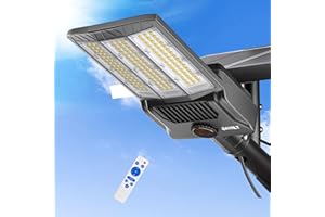 JAYNLT 5000W Solar Street Lights Outdoor, 500000LM 6500K High Powered Commercial Parking Lot Lights Dusk to Dawn, Waterproof Solar Security Flood Lights with Remote for Yards, Driveways