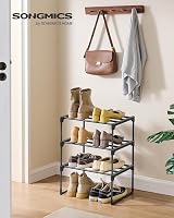 Songmics 3-Tier Shoe Rack Storage Organizer Metal - Upright or Upside Down view 2