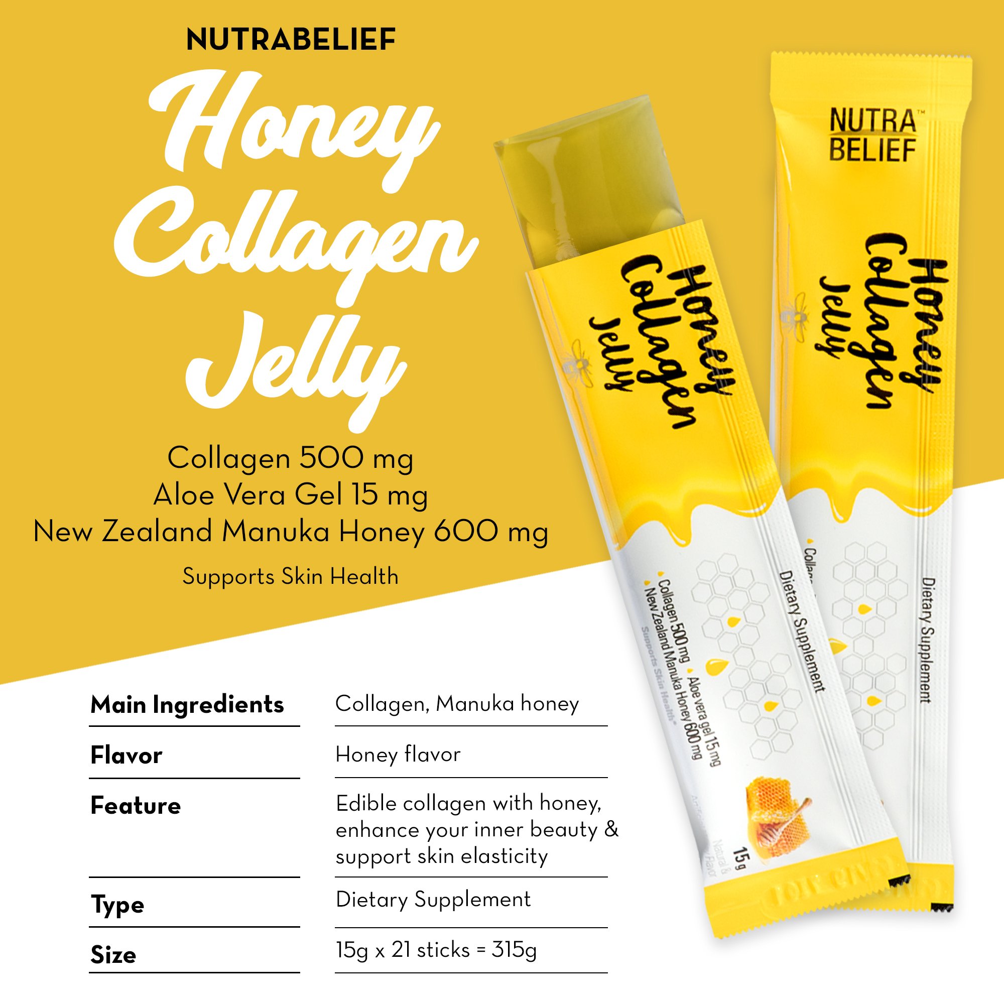 Collagen Peptides with Manuka Honey Daily Edible Jelly Easier to Take
