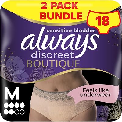 Always Discreet Boutique Incontinence Pants Beige M Plus 18 High Absorbency