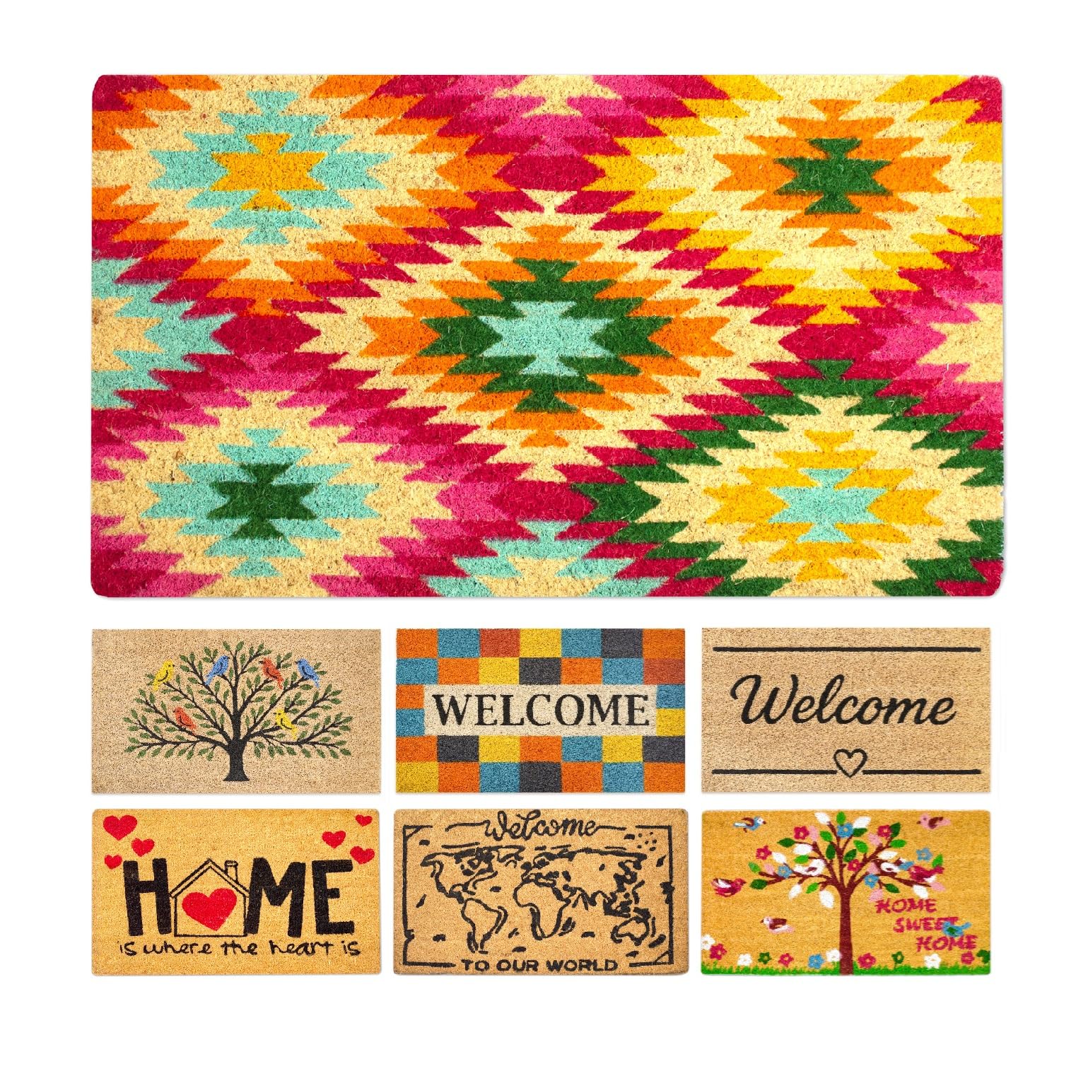 LUA VIKA Coir Doormat - Colours - 40x70 cm - Outdoor Door mat - Front Door mat outside - Doormats outside — image 1