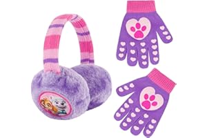 Nickelodeon Girls Winter Earmuffs and Kids Gloves Set, Paw Patrol Skye and Everest For Ages 4-7