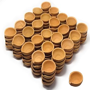 Diwali Diya Handmade Clay Mitti Lamps for Diwali Navratri Puja Gift Decoration (Natural Brown)- Set of 101