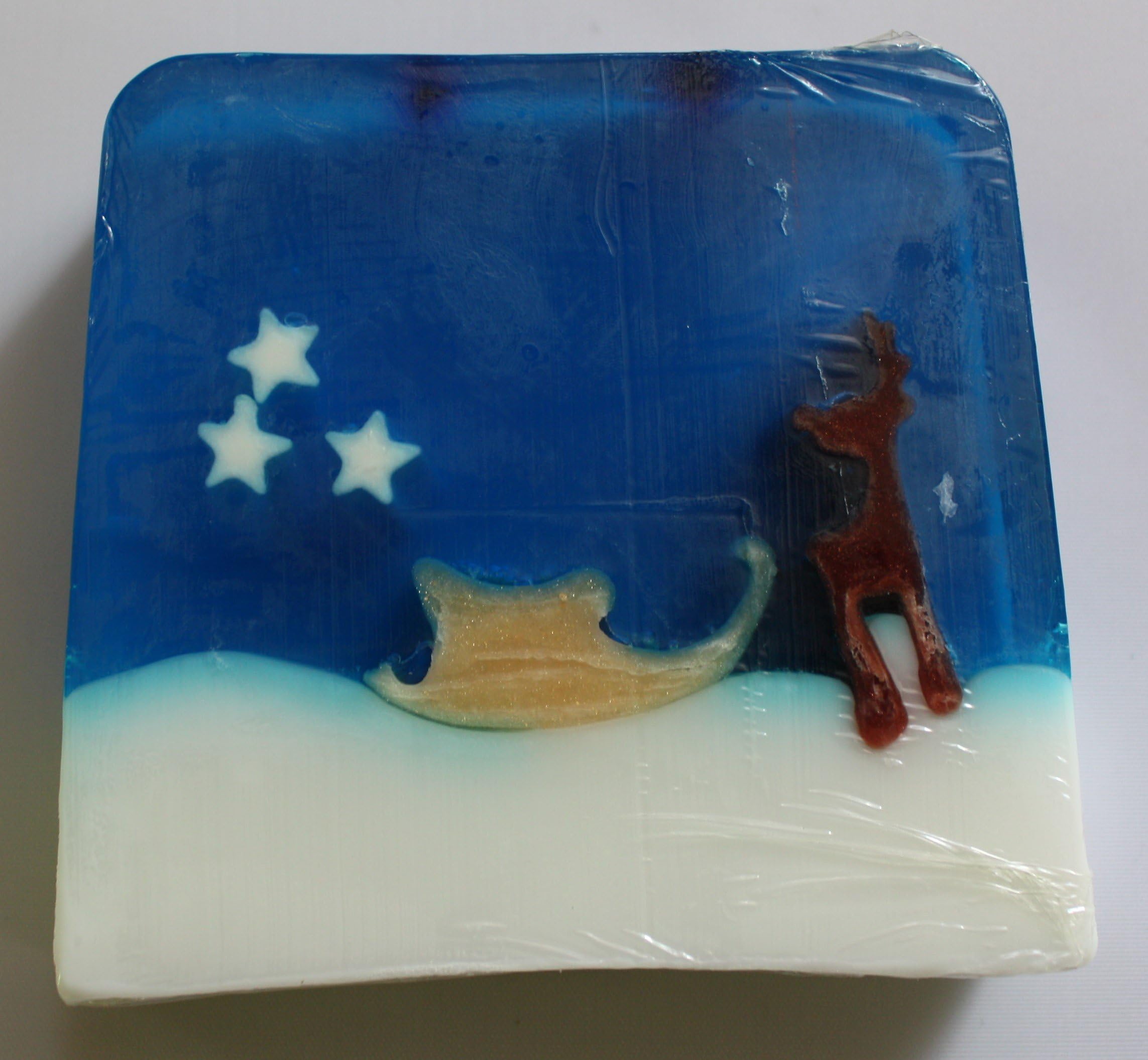 Soap Hand Made Reindeer Frosty Night Slice