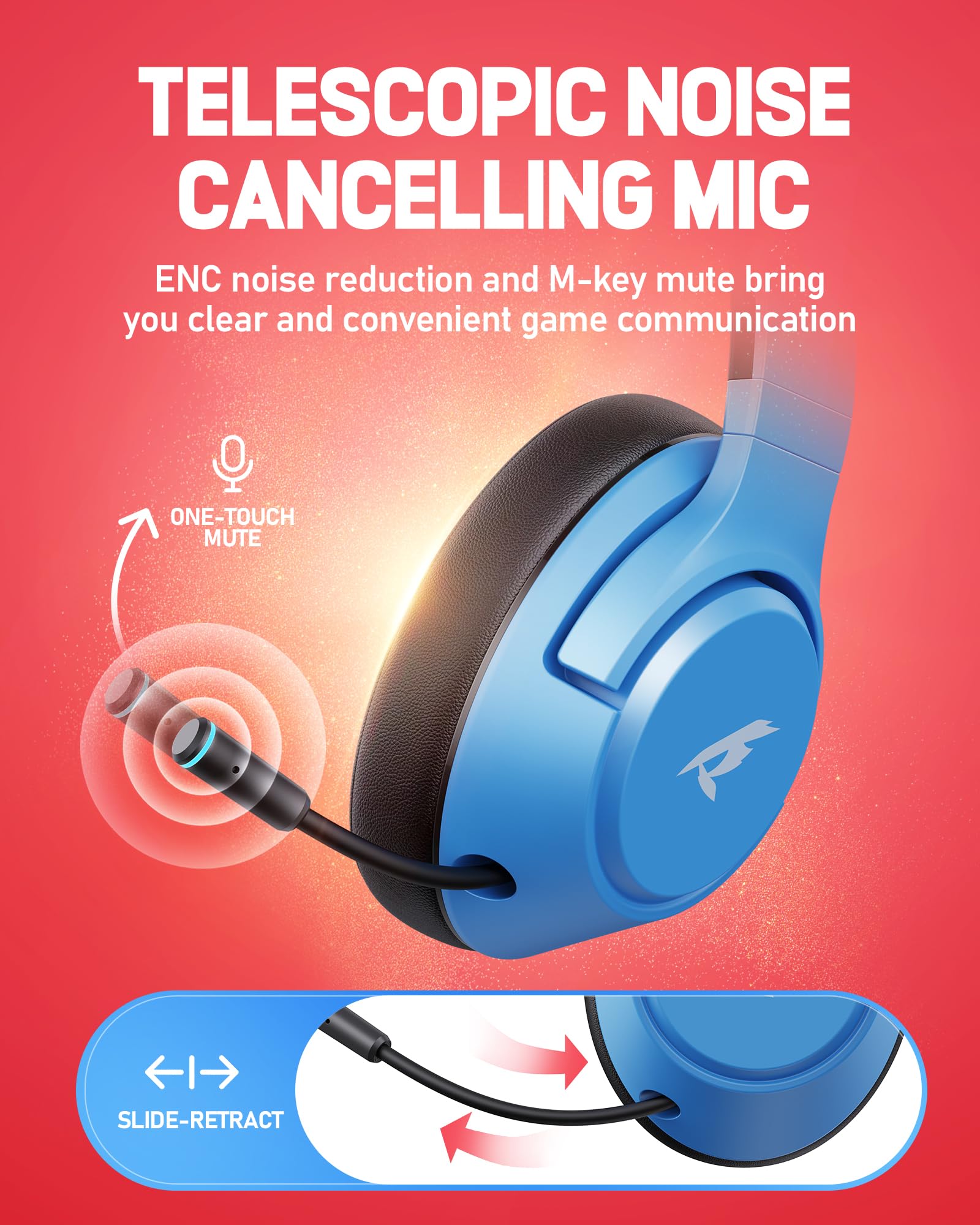 CG-01 2.4Ghz Wireless Gaming Headset for Nintendo Switch?OLED?Lite, Bluetooth 5.4 Gaming Headphones with Noise Cancelling Microphone, 40Hr Battery, USB & Type-C Connector for PS5, PS4, PC, Laptop, Mac
