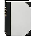 Pioneer Photo Albums 50-Pocket White and Black Ledger Style Leatherette Cover Photo Album for 5 by 7-Inch Prints