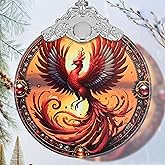Stained Glass Phoenix Ornament - Christmas Ornaments - Christmas Tree Decorations - Holiday Present Ideas - Gift Exchange