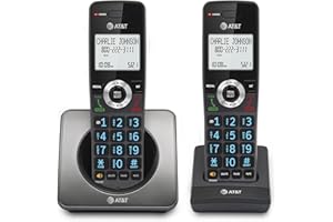 AT&T GL2101-2 DECT 6.0 2-Handset Cordless Home Phone with Call Block, Caller ID, Full-Duplex Handset Speakerphone, 2" White B