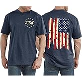 Men's 4th of July T Shirt: USA Flag Shirts Patriotic Shirt Tops American Flag Tee Shirt Casual Summer Tops