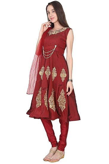red silk suit womens