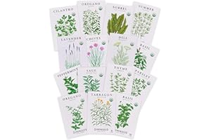 Sereniseed Certified Organic Herb Seeds (15-Pack) – Non GMO, Heirloom – Seed Starting Video