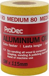 ProDec 5m Aluminium Oxide Sanding Paper 80 Grit 115mm Roll
