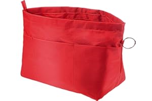 Vercord Purse Organizer Insert Bag Tote Handbags Pocketbook Inserts Organizers Zipper 11 Pockets Red Large