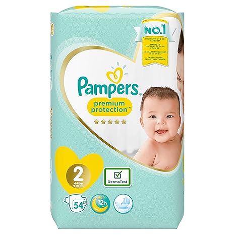 Pampers Premium Protection New Baby Windeln Gr. 2 (4-8 kg), 1er Pack (1 x 54 Stück)