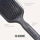 KENT AirHedz Pro Medium Pin Brush Black Paddle Detangling Smoothing Styling view 5