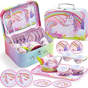 thumbnail image 2 of JOYIN 35-Piece Unicorn Tea Party Set For Girls - Pretend Play Kitchen Toy With Carrying Case 2 of 10