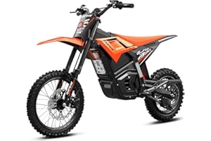 RIDERX Electric Dirt Bike for Adults Teens, 3000W Brushless 220Nm Motor - 45° Slope, 38 MPH, 48V/23.5Ah Removable Battery, Dual Hydraulic Brakes & Full Suspension Electric Motorcycle for 13+, Orange