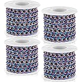 Jadive 4 Rolls 39.4 Feet Aluminium Necklace Chains 6.5 mm Twisted Links Spool Chain Jewelry Making Chains for Bracelet Necklace Jewelry Making(Colorful)
