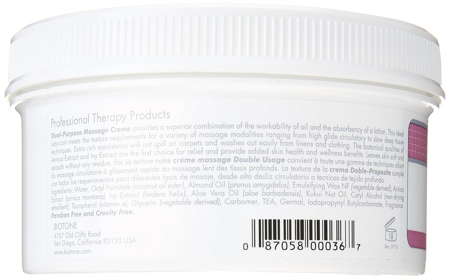 Biotone Dual Purpose Massage Cream - 14 Ounce Jar : Massage Lotions : Beauty