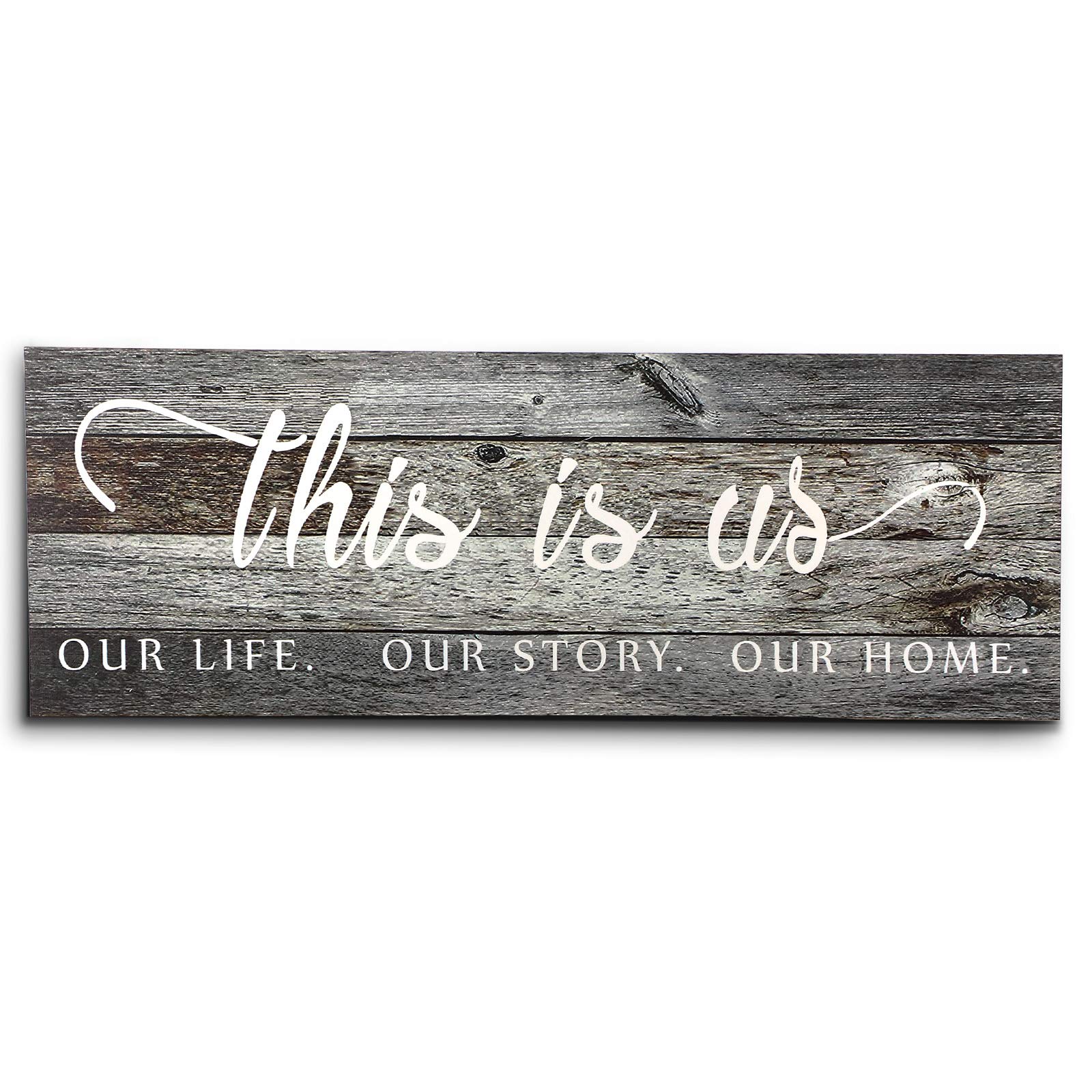 Jetec This Is Us Wall Sign Wooden Family Wall Plaques Inspiration Sign Farmhouse Entryway Rustic Plaques Art with Quotes for Living Room Bedroom Christmas Decorations(Gray)