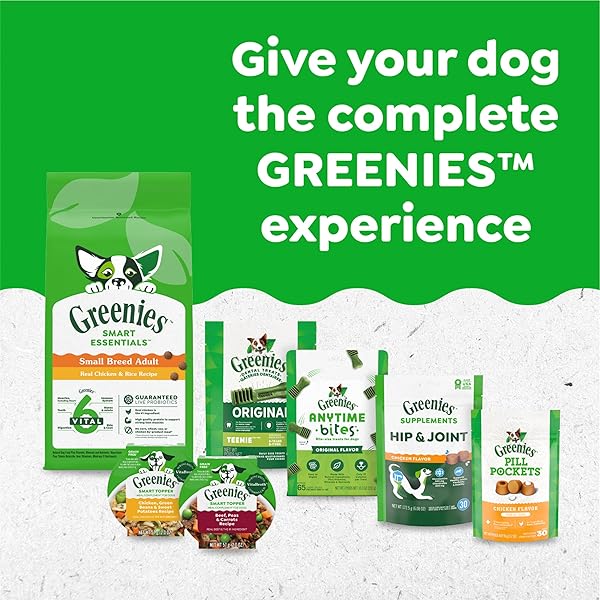 GREENIES VETERINARIAN-RECOMMENDED ADULT NATURAL DENTAL DOG TREATS PETITE SIZE, DOG DENTAL CHEWS, ORIGINAL FLAVOR, 3 OZ. PACK, 5 COUNT