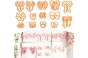 Puocaon Bow Polymer Clay Cutters - 14 Pcs Conquette Cute Clay Cutters for Polymer Earrings Jewelry