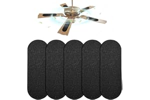 Deposhion Ceiling Fan Filters for Blades 5 Pcs, Activated Coconut Shell Carbon Filter, Easy-Stick Ceiling Fan Blade Filter Contaminants for Household (Black-5)