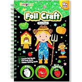 FUNNYB&amp;G Foil Art Craft Kit for Kids, Farm Birthday Gift Toy for Kids | Mess-Free &amp; No-Glue Activities,Kids Ages 4-10 Create 16 Sparkly Farm Pictures,Travel Toy &amp; Birthday Gift for Kids