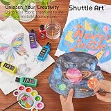 Shuttle Art Metallic Fabric Paint 18 Colors 60ml with Brushes Stencils view 6