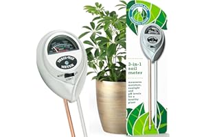 Houseplant Soil Meter for Fiddle Leaf Figs, Pothos, Monstera, and More – 3 in 1 pH/Moisture/Light Meter Promotes Robust Plant