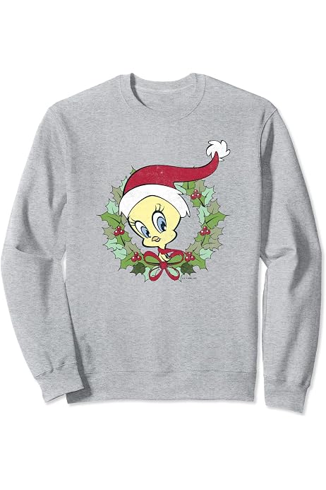 Amazon.com: Looney Tunes Christmas Tweety Bird Merry u0026 Cute Sweatshirt :  Clothing, Shoes u0026 Jewelry