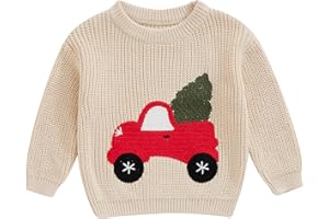 KARWUIIO Toddler Baby Boy Girl Christmas Sweater Long Sleeve Knit Pullover Top Newborn Fall Winter Clothes