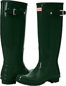 green gloss hunter boots