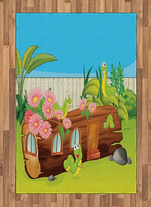 Amazon Com Ambesonne Caterpillar Area Rug Caterpillars In The