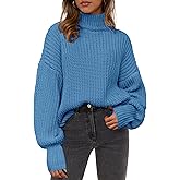 PRETTYGARDEN Fall Oversized Sweaters for Women Chunky Knit Long Sleeve Turtle Neck Pullover Jumper Tops Cozy Winter Clothing