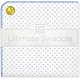 SwaddleDesigns Large Receiving Blanket, Ultimate Swaddle for Baby Boys, Softest US Cotton Flannel, Best Shower Gift, Made in USA, Blue Classic Polka Dots (Mom's Choice Award Winner)