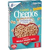 Cheerios Confetti Breakfast Cereal, Gluten Free, Whole Grain Oats, 11 oz | Vanilla Flavor with Rainbow Sprinkles, Good Source of Calcium, 12 Vitamins &amp; Minerals, No Colors from Artificial Sources