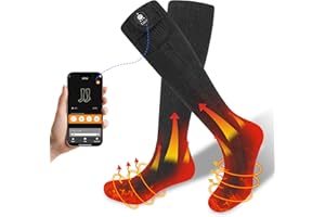 SAVIOR HEAT Heated Socks for Men Women with APP Control Battery Rechargeable Electric Heating Skiing Socks Washable Foot Warm