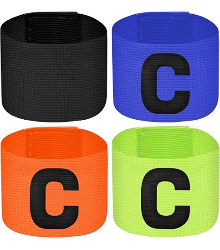 Lot De 6 Brassards Capitaine Football – élastiques, C Transparente, Nylon Haute Densité, Multicolore