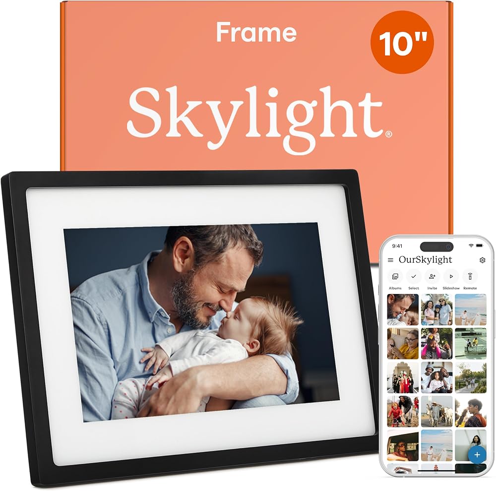 Skylight – WiFi 10 Inch Digital Photo Frame with Touch Screen, Easy Setup, Gift