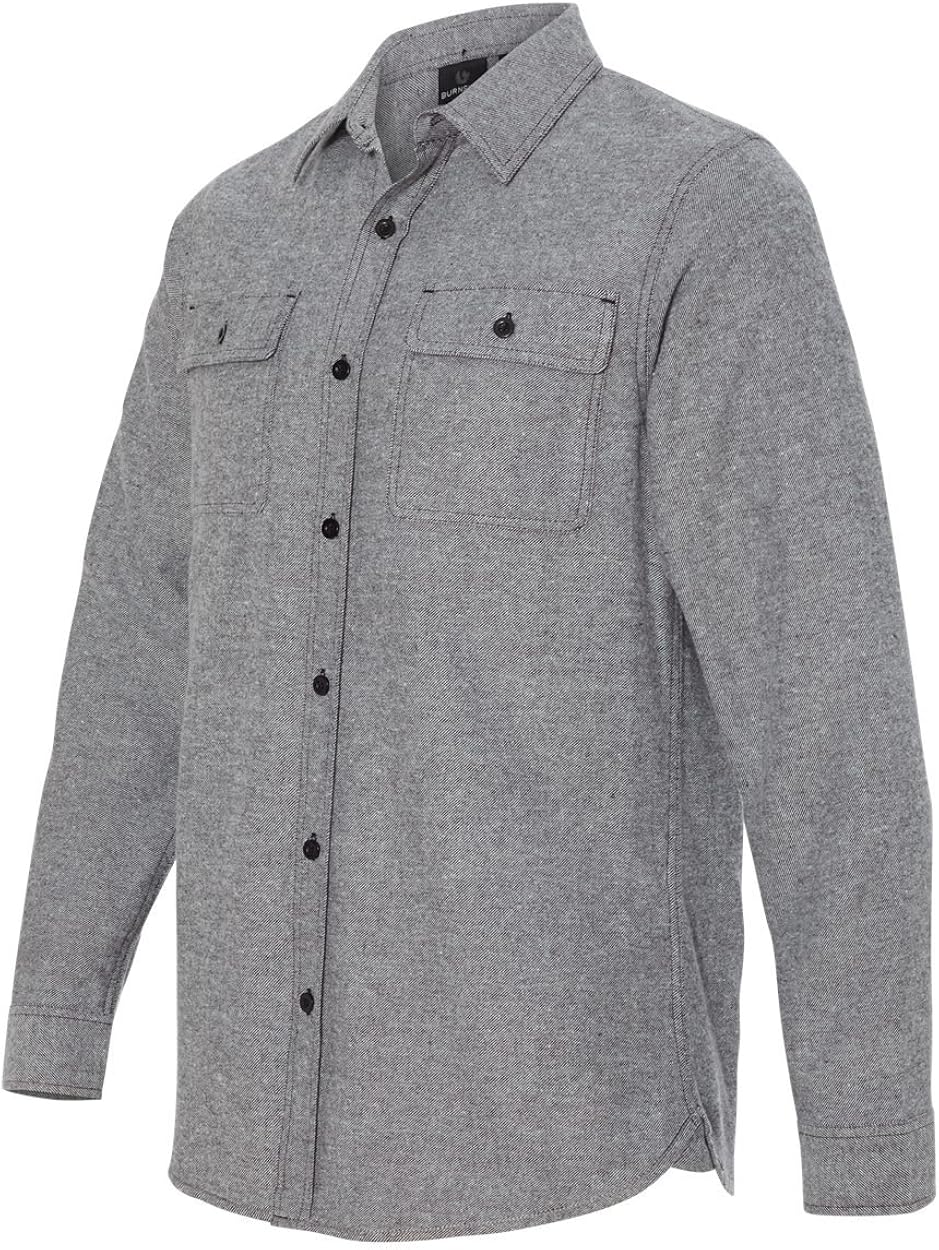 Burnside Mens Long Sleeve Solid Flannel Button Down Shirt B8200: Clothing