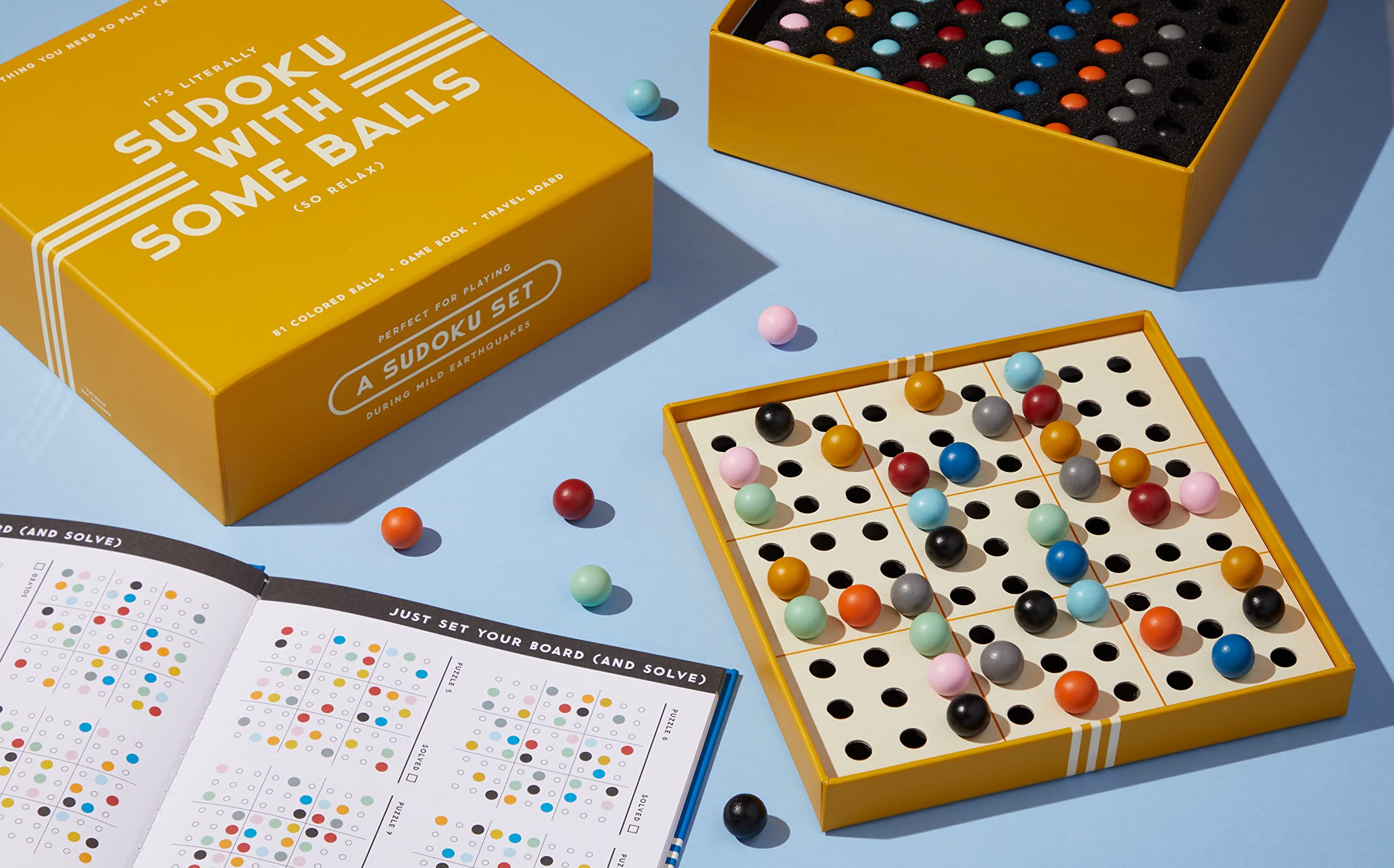 Brass Monkey Sudoku with Some Balls Sudoku Game Set from Sudoku with a Twist, Perfect for Traveling, 7.8