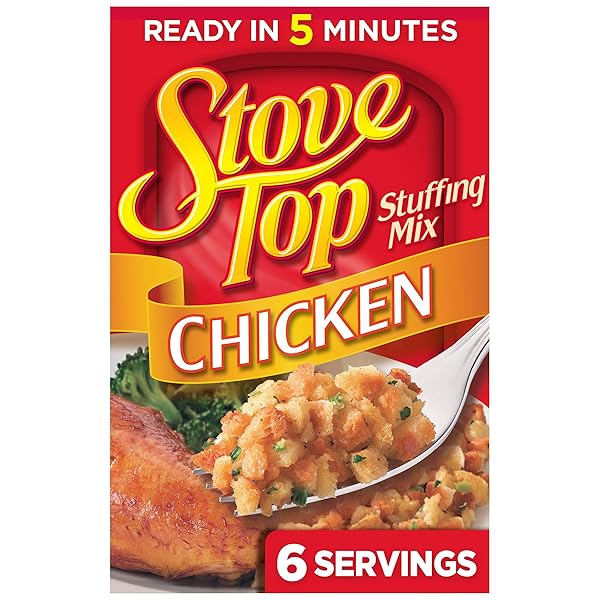 STOVE TOP STUFFING MIX, 1 BOX, FOR DINNER SIDES AND THANKSGIVING DINNER, CHICKEN, 6 OZ