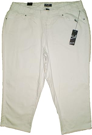 white jean capris plus size