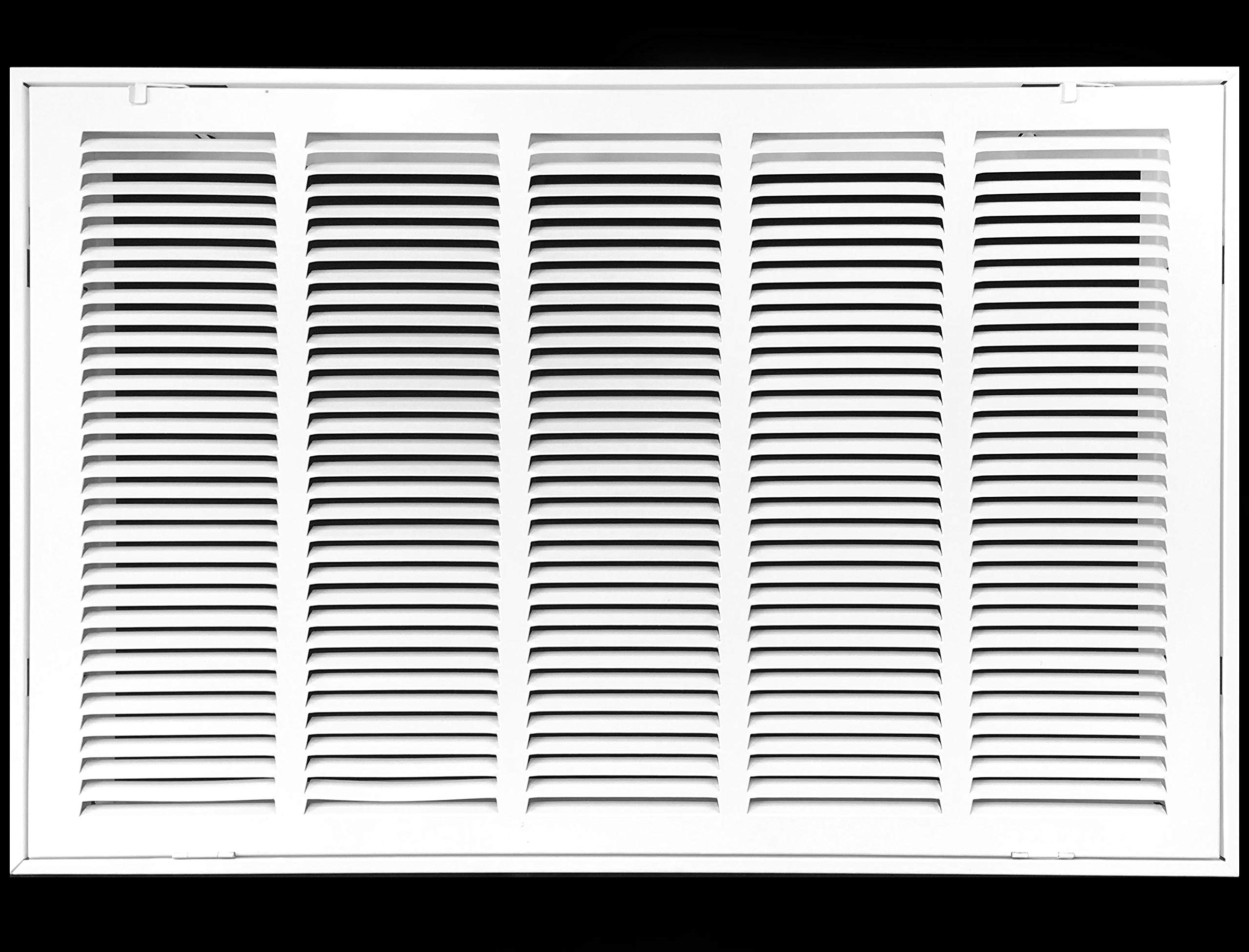 26" X 16 Steel Return Air Filter Grille for 1" Filter - Fixed Hinged - Ceiling Recommended - HVAC Duct Cover - Flat Stamped Face - White [Outer Dimensions: 28.5 X 17.75]