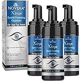 NOVEHA XStye Eyelid Foaming Cleanser - Fast Stye Eye Relief - Formula With Tea Tree Oil - Daily Eyelid and Eyelash Wash For Stye Eyes, Eyelash, & Skin Dryness (3.38 fl oz) - 3PK - 100mL