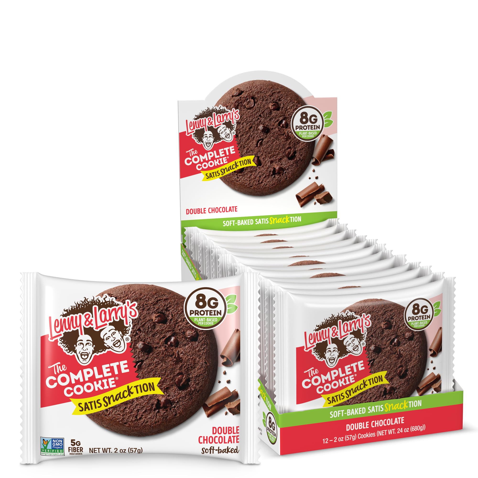 Lenny & Larry's The Complete Cookie, Big Time Brownie, Soft Baked, 8g Plant Protein, Vegan, Non-GMO, 2 Ounce Cookie (Pack of 12)