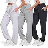 Ultra Performance Womens Joggers Wide Leg 3 Pack Sweatpants Women’s Active Jogger’s Baggy Cinch Bottoms Sweat Pants for Women