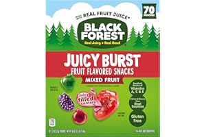 Black Forest Juicy Burst Fruit Flavored Snacks, Mixed Fruit Flavors, 0.8 oz 70 count