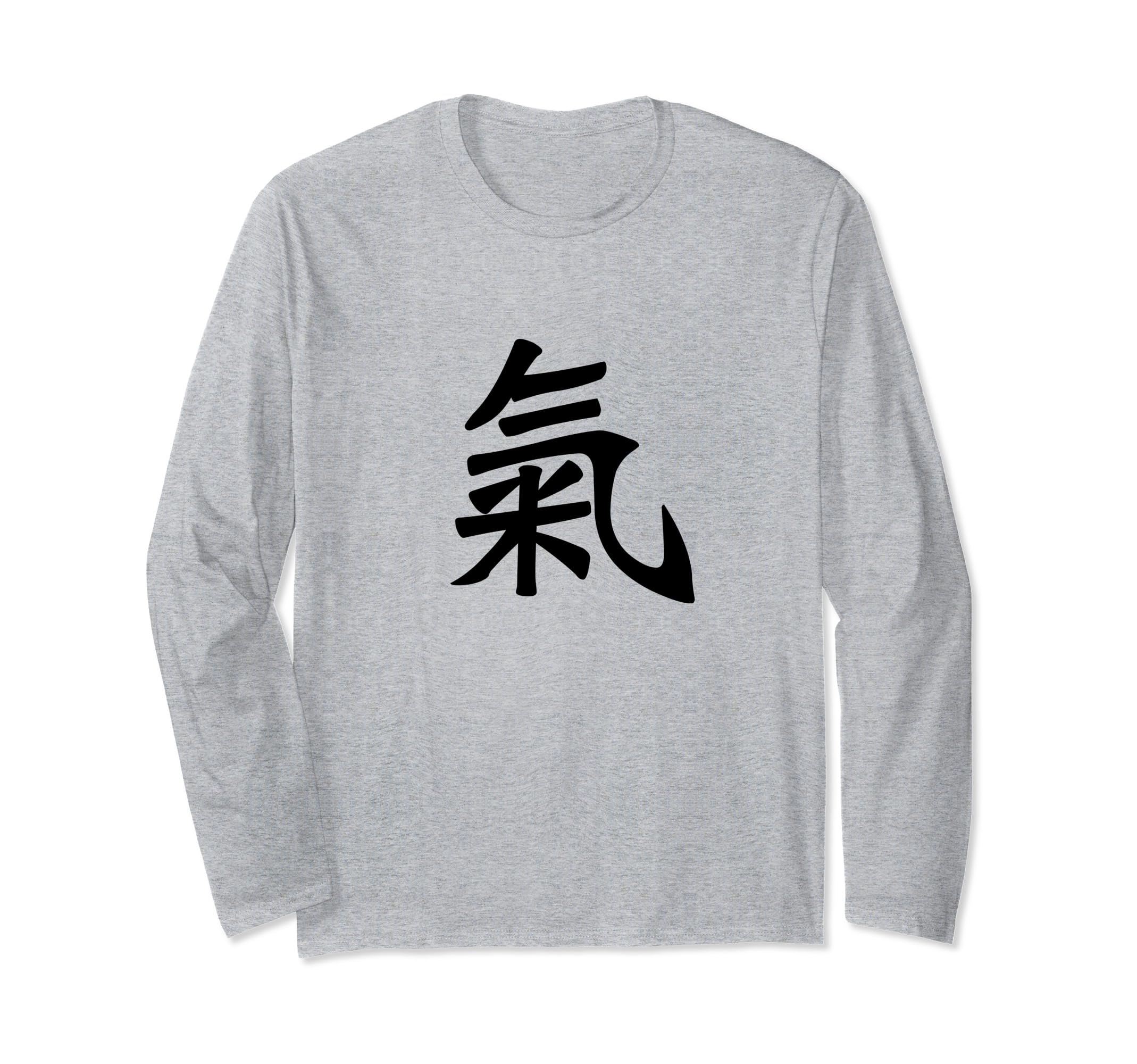 Qi Energy (Qigong) Traditional Kanji Calligraphy Character Long Sleeve T-Shirt